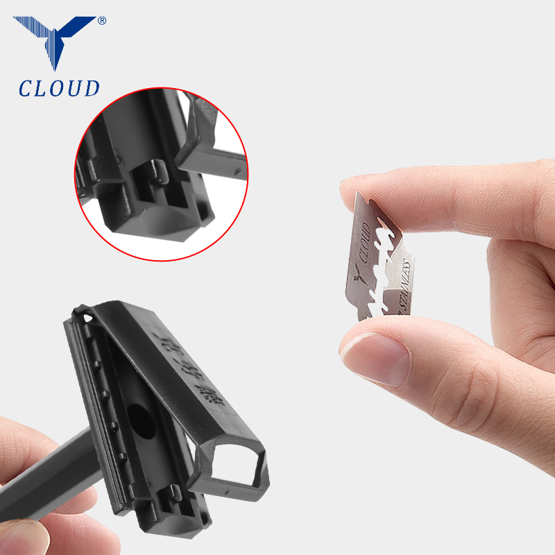 Razor portabil de călătorie cu 74 de lame din plastic în formă de T