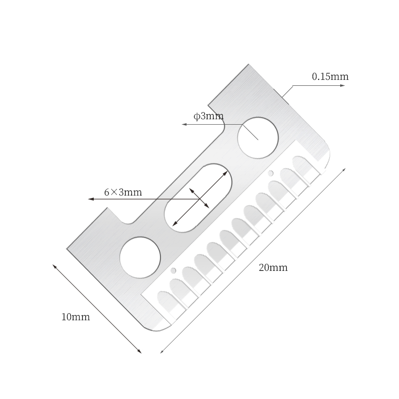 Lame de ras pentru sprâncene din oțel inoxidabil cu o singură față
